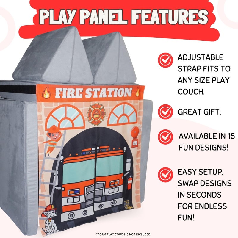 Couch Swag Play Panel for Childrens Foam Sofa Kids Couch (Firehouse) - Image 2